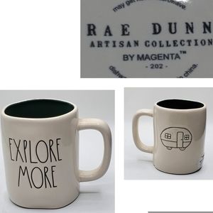 Rae Dunn “Explore More” with Camper mug ** holds 16 oz +**